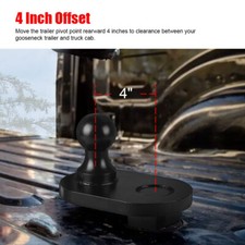 For Gooseneck Hitch Steel Heavy Duty 4" Offset Extender w/ 2-5/16" Ball Trailer