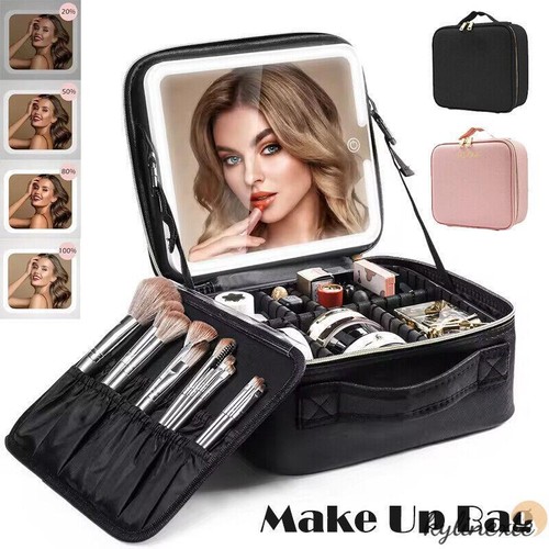 Makeup bag with - makeup, mirror