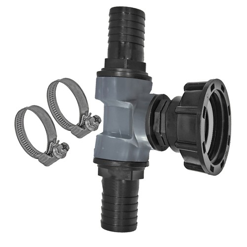 Ibc tank connector with tee - connector,