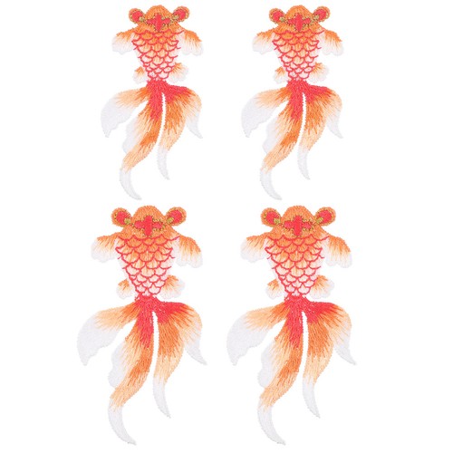 4pcs embroidered goldfish - 4pcs,