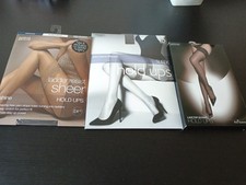 3 Pr of Hold Ups. Size Med. 15 Denier Nearly Black .New