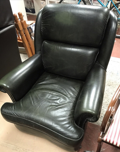 Pair dark green leather - of,