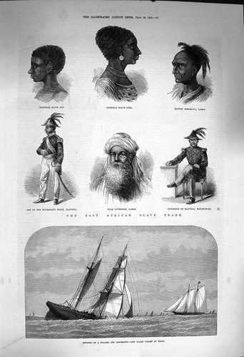Old antique print 1873 - print, collier