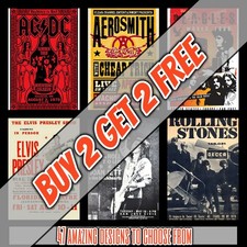 Vintage Retro Music Concert Posters Prints Gifts Wall Art Home Decor