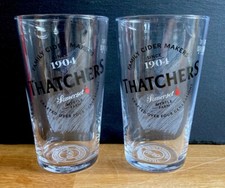 2 X NEW THATCHERS CIDER 1/2 PINT GLASSES Pub bar Mancave
