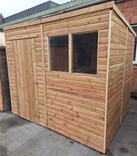 Pinelap 8x6 Loglap 16mm Pent Garden Shed B-Grade Hut Tanalised Pressure Treated