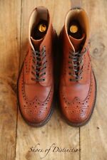 Alfred Sargent Bumfries Brown Brogue Leather Derby Boots Shoes Mens UK 7 US 8