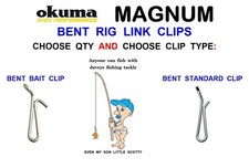 OKUMA BENT RIG CLIPS FOR SEA FISHING LINE BAIT CLIP RIGS QUICK EASY FAST LINKS