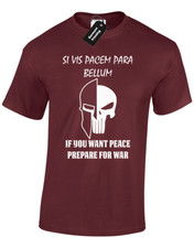 SI VIS PACEM LATIN MENS T SHIRT GYM TRAINING TOP BODYBUILDER SPARTAN