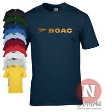 BOAC t-shirt classic logo airline brand new flight crew Teeshirt airport