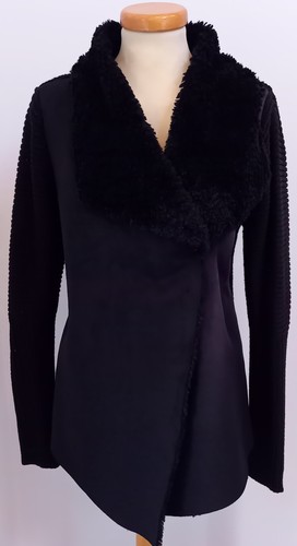 Women black faux sheepskin - black,