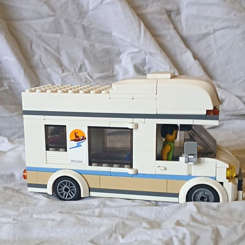 Lego white camper van - van, rv
