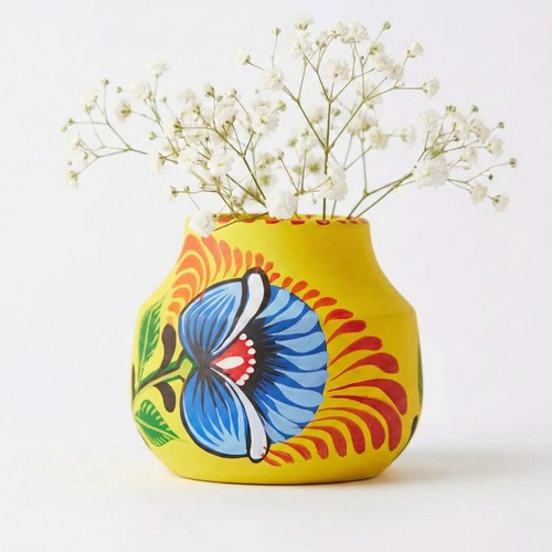 Handpainted boyam planter - boyam, /