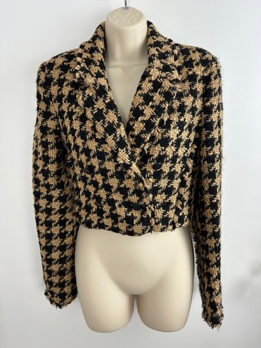 Zara tweed houndstooth cropped - zara,
