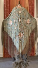 Vintage Embroidered Silk Piano
