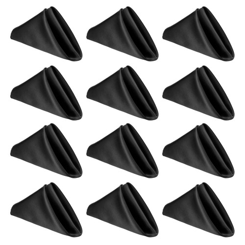 Pcs black satin napkins - 12,