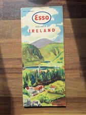 Vintage Esso Petrol Folding Paper Road Map Of Ireland Tourism Collectable