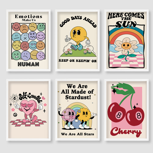 Retro funky quotes - quotes, prints