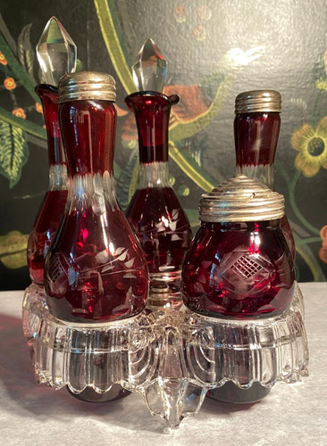 Antique victorian ruby red cut - victorian,