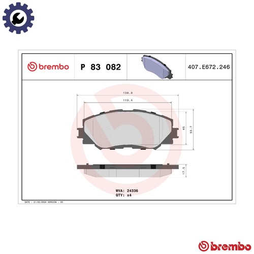 Brake pad set disc - p, 83
