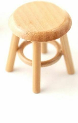 Pine stool dolls house - dolls,