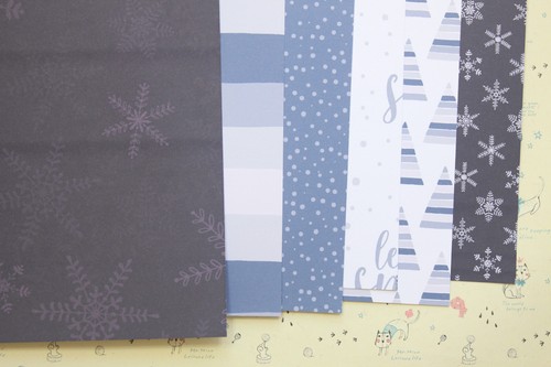 Snowy night card stock 250gsm - night,