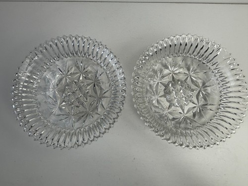 Pair glass round serving - 8",