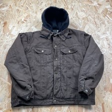 Vintage Dakota Sherpa Lined Hoodie Workwear Jacket Brown Detroit Style L