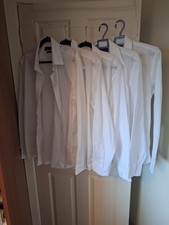 5 Mens White Work Formal Shirts Size 16 BNWT