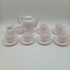 Tuscan Fine Bone China 15 Piece Coffee Tea Set Pink & Gold - Excellent Condition
