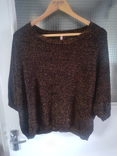 Bronze metallic sparkle knit