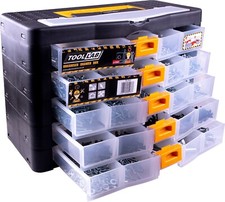 5 Storey Multi Drawer Storage Tool Box Screws Nails Nuts Bolts 26 Compartments