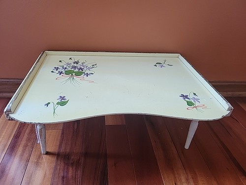Vtg handpainted wooden bed - vtg,