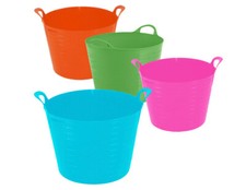 4 x 40L Flexi Tub Multi Purpose Plastic Storage Bucket Home Garden - UK Made