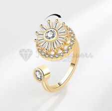 Unisex Anti Anxiety Rings Silver Adjustable Anxiety Relief Spinning Fidget Rings