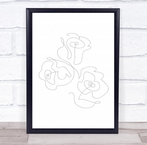 Roses line art flower - roses, line-art