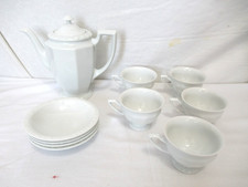 Rosenthal Germany Maria White Classic Rose Embossed Tea Set - T-Pot, Bowls, Cups