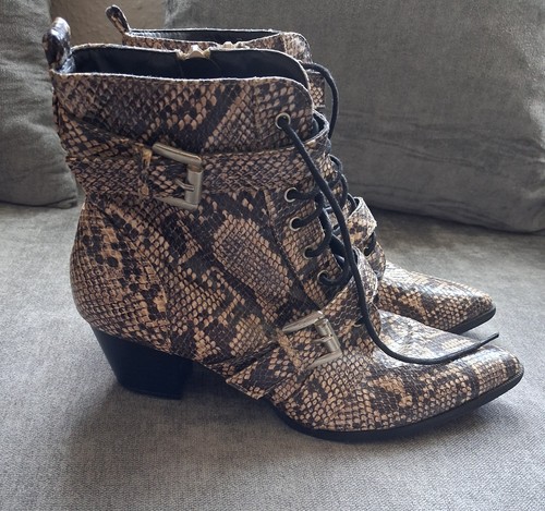 Snakeskin look boots - , size
