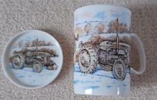 Country Artists Bone China Mug 1953 Ferguson TED20 Tractor Scene Steven Binks