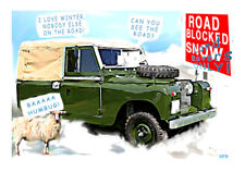 LAND ROVER Christmas card Land Rovers only - illustration by SFB
