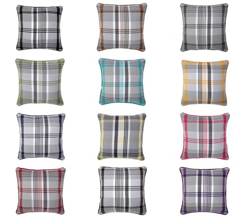 Tartan check cushion covers - tartan,