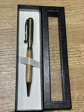 Handmade .308 Brass and Oak Twist Bullet Pen