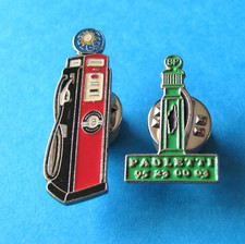 2, Vintage PETROL PUMP 1990 Pin Badges. VGC