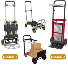 2-in-1 Hand Sack Truck Trolley, Folding Platform Cart Dolly, 120kg Load Capacity