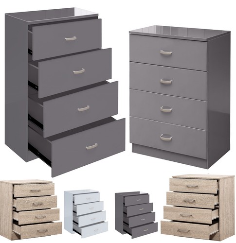 High gloss chest drawers - high,