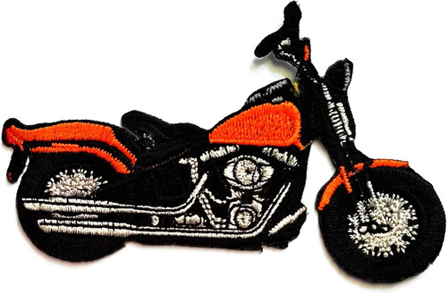 Orange chopper motorcycle - orange,