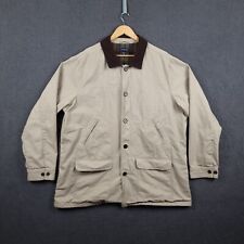 LANDS END Jacket Mens 2XL Barn Coat Hunting Chore Canvas Corduroy Collar Flannel