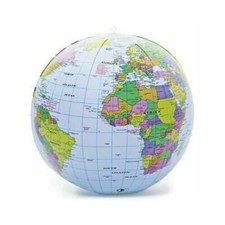 Inflatable Globe 40CM Transparent Colorful World Map Earth.