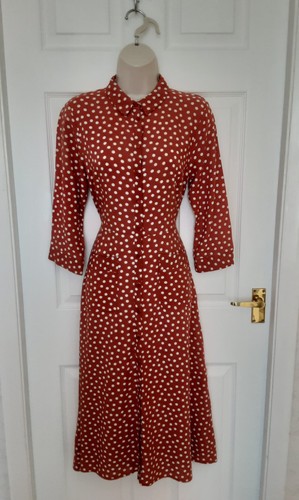 Tea day dress terracotta polka - tea,