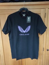 Brand New With Tags Castore England Cricket Mens T-Shirt Size Large - BLACK.
